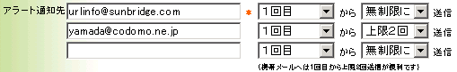URL設定-アラート通知先